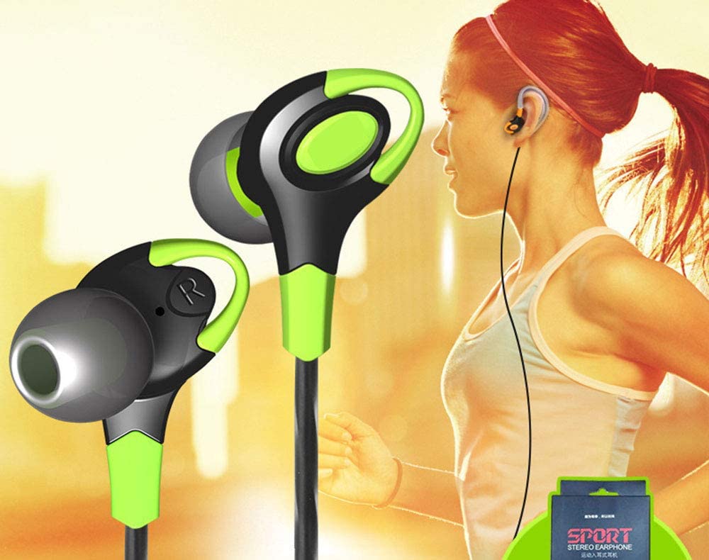 Unity Electronic Running in Ear Noise Isolating Sweat-proof Sport Headphones Earbuds Earphones with Remote and Mic Ear-hook