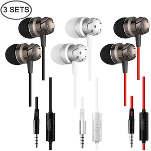 Unity Electronic 3 Packs Earbud Headphones with Remote & Microphone