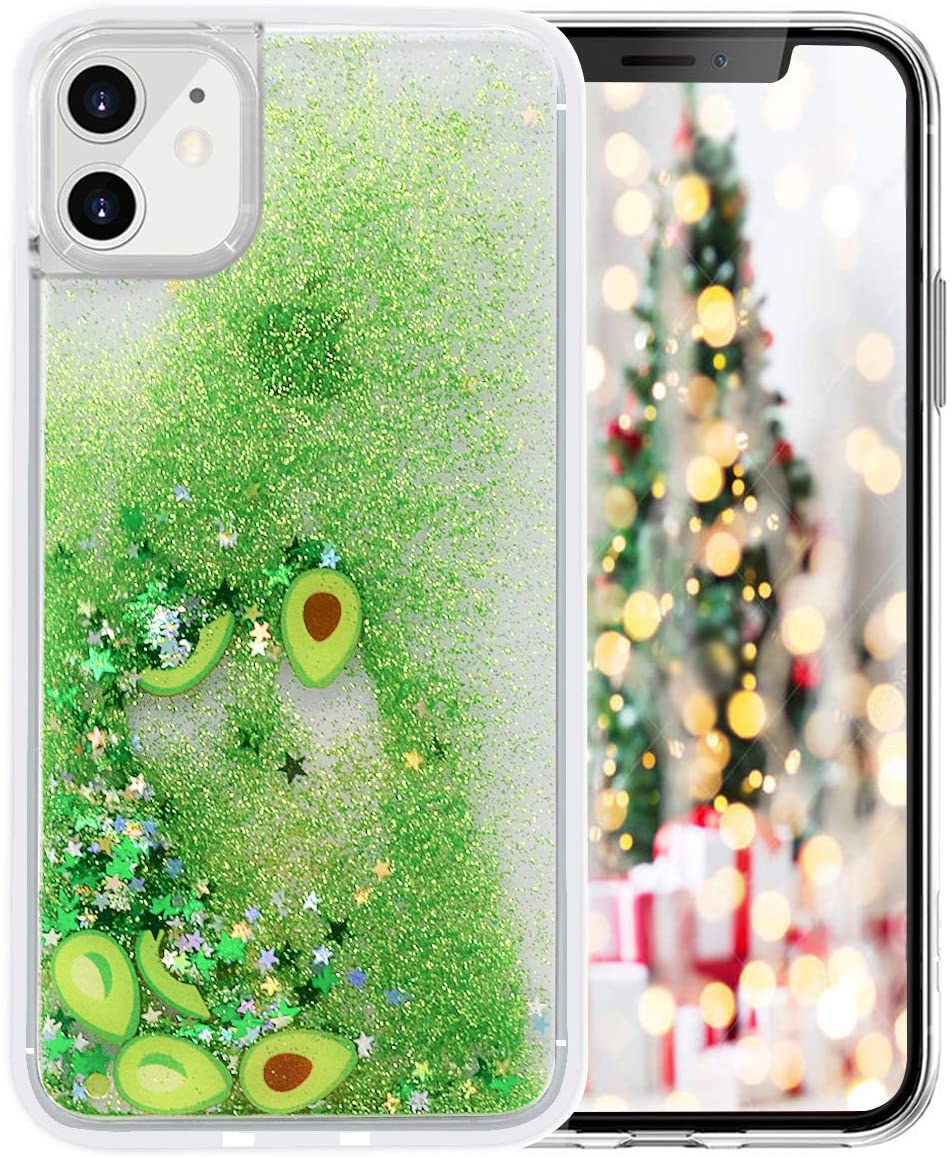 Unity Electronic phone 11 Liquid Glitter Case Quicksands Avocado Star