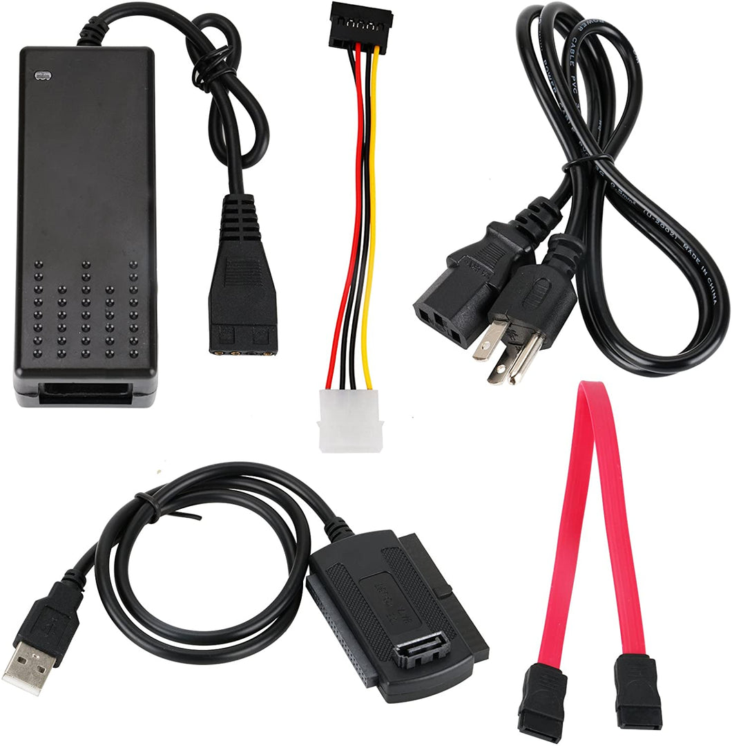 Unity Electronic Generic SATA/PATA/IDE Drive to USB 2.0 Adapter Converter Cable for 2.5 / 3.5 Inch Hard Drive / 5 inch Optical Drive with Unity Electronic External AC Power Adapter